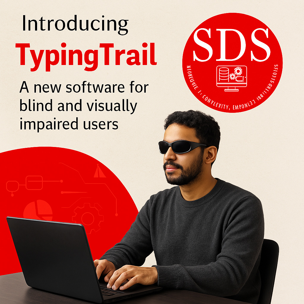 TypingTrail demo illustrating typing skills improvement for users with blindness, enhancing accessibility and learning.