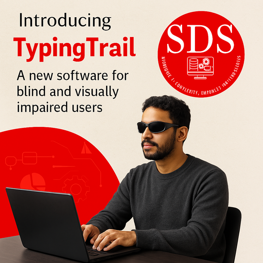 TypingTrail demo illustrating typing skills improvement for users with blindness, enhancing accessibility and learning.